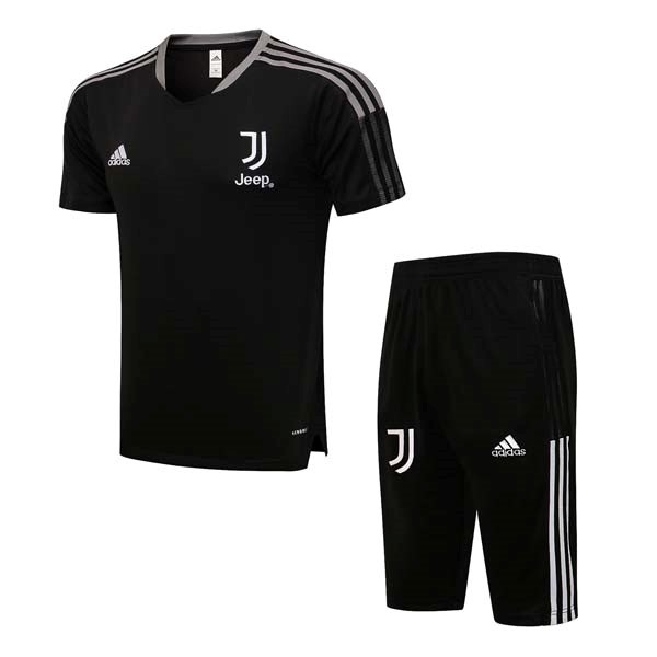 Trainingsshirt Juventus Komplett Set 2022 Schwarz Weiß
